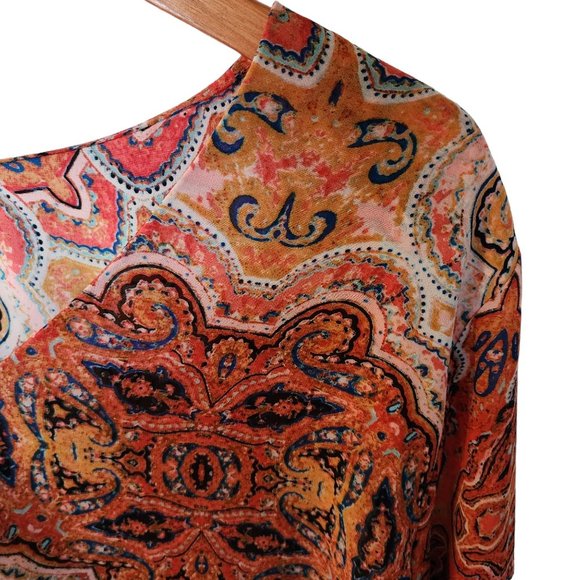 Chico's Women’s‎ Paisley Tunic Top Boho Floral Mandala Blouse size XXL 20 22 - Picture 8 of 14